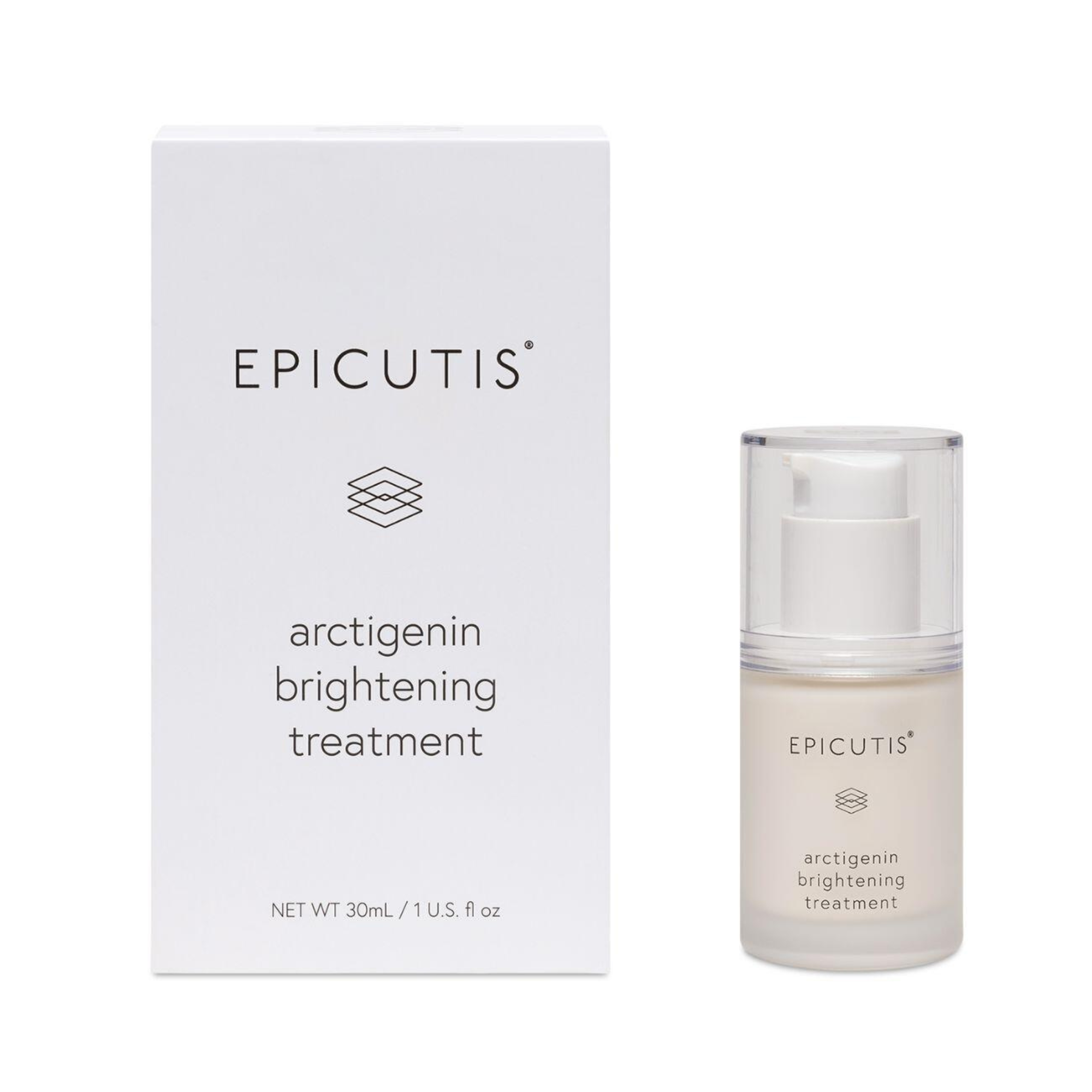 Epicutis arctigenin brightening treatment packaging on a white background