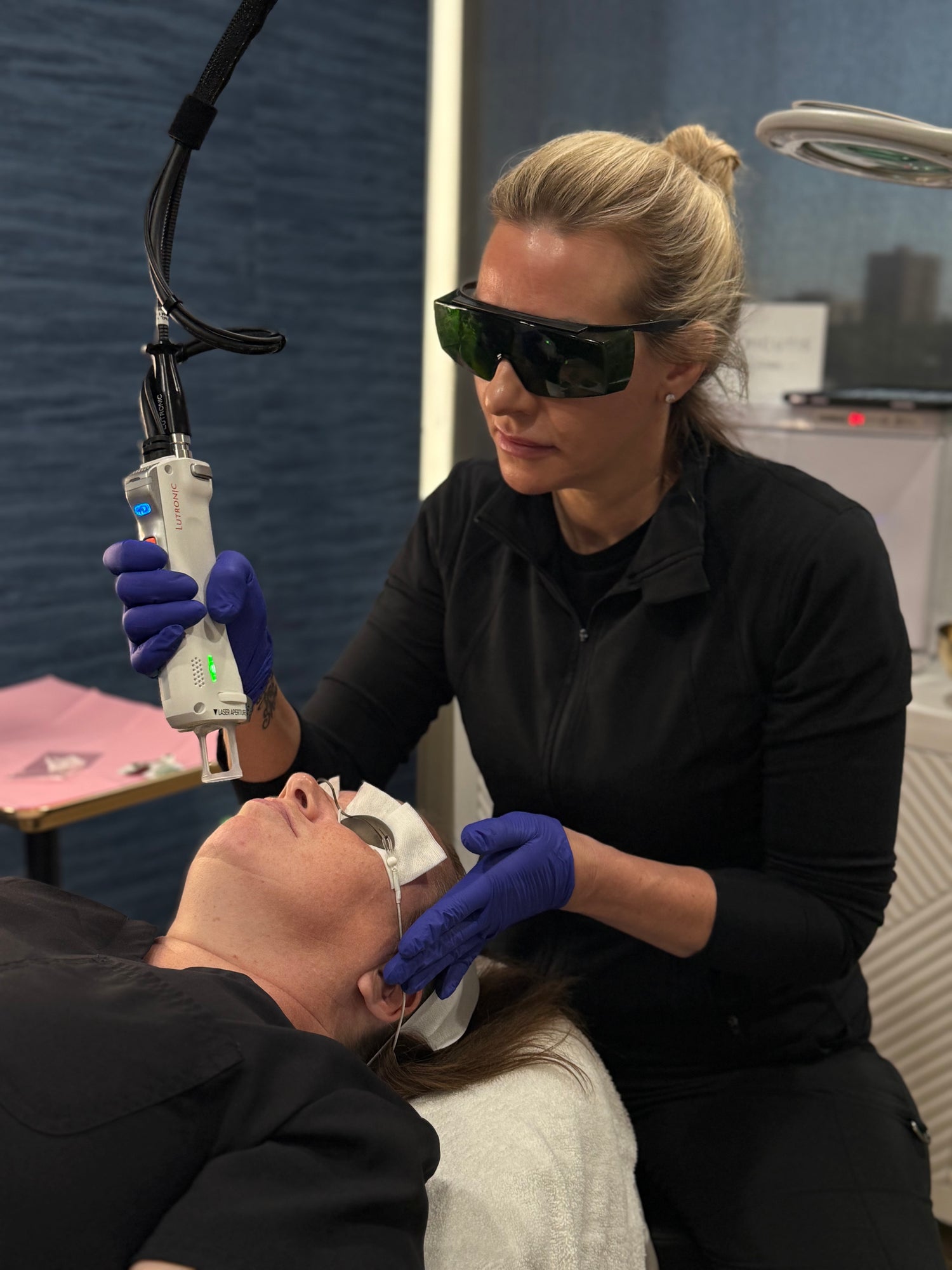 client getting laser treatment